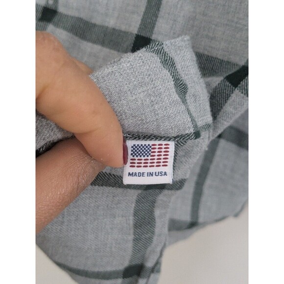 Steven Alan Shirt Mens Sz M Button Up Gray Plaid Pocket Flannel Made USA Light - Picture 8 of 11